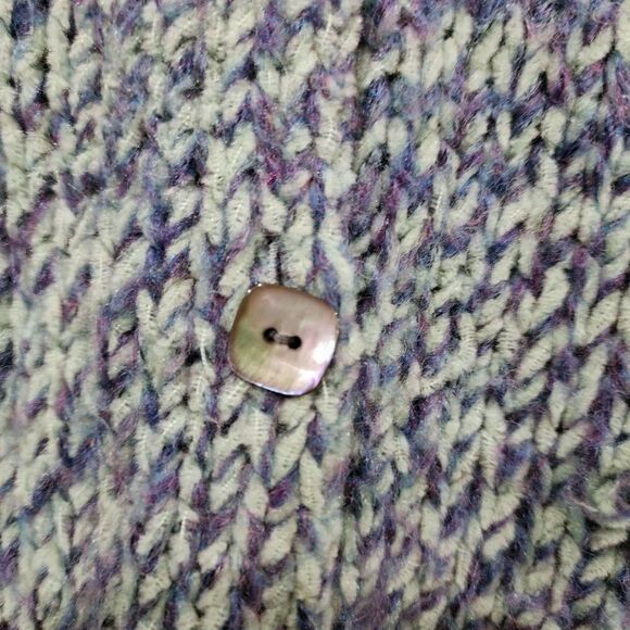 Vintage Northern Isles Variegated Knit Cardigan With Shell Buttons - Picture 13 of 13